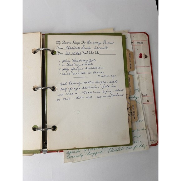 Mid Century Vintage Handwritten and Collected Recipes Cooking Clips Binder - Picture 5 of 11